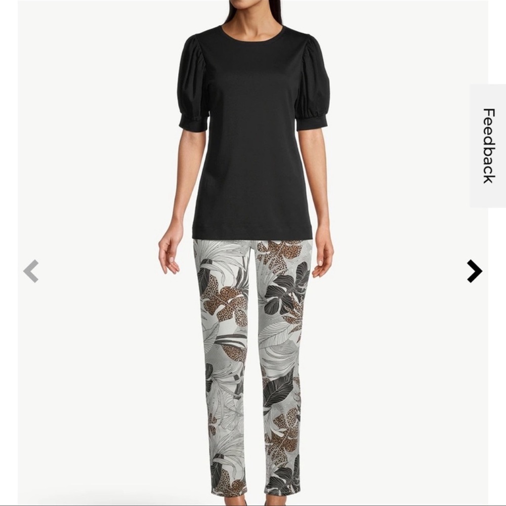 NWT Chico’s SO SLIMMING Palm-Print Girlfriend Ankle Pants 28 waist